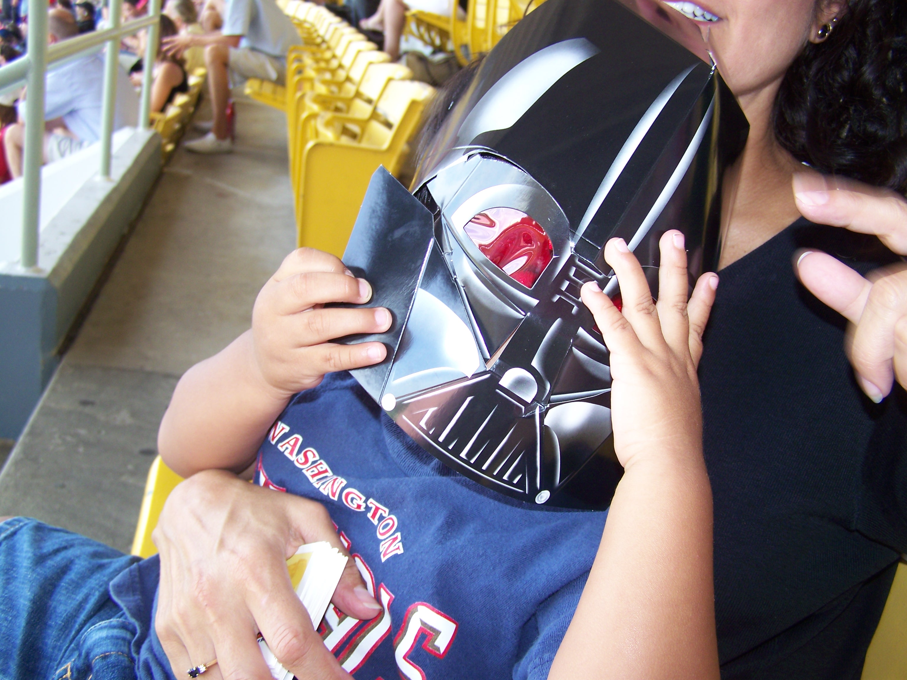 Jonnel holds Darth Vader